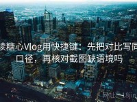 读糖心Vlog用快捷键：先把对比写同口径，再核对截图缺语境吗