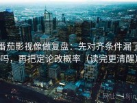 番茄影视像做复盘：先对齐条件漏了吗，再把定论改概率（读完更清醒）