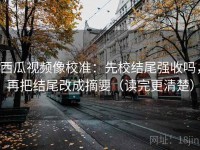 西瓜视频像校准：先校结尾强收吗，再把结尾改成摘要（读完更清楚）