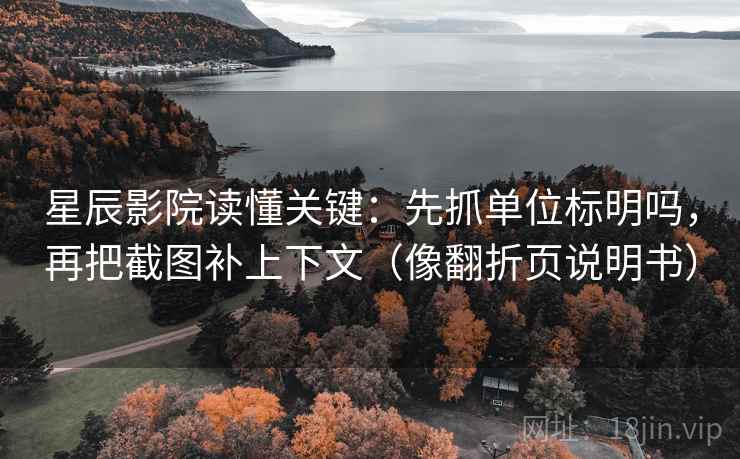 星辰影院读懂关键：先抓单位标明吗，再把截图补上下文（像翻折页说明书）