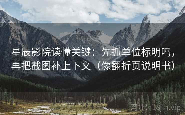星辰影院读懂关键：先抓单位标明吗，再把截图补上下文（像翻折页说明书）
