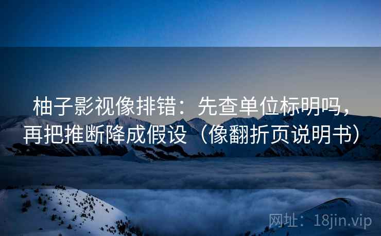 柚子影视像排错：先查单位标明吗，再把推断降成假设（像翻折页说明书）